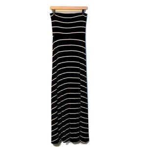 Mudd Strapless Maxi Dress Women’s MediumBlack White Stripes Stretch.
